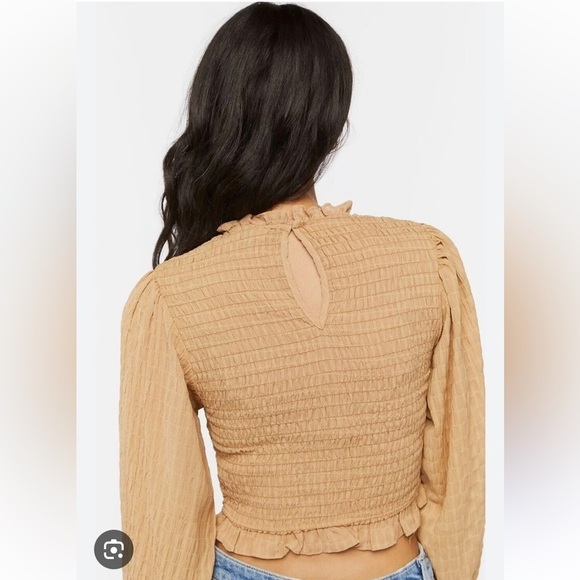 HYFVE Forever 21 Smocked Peasant Blouse Medium Pink Cottagecore Romantic - Picture 2 of 10